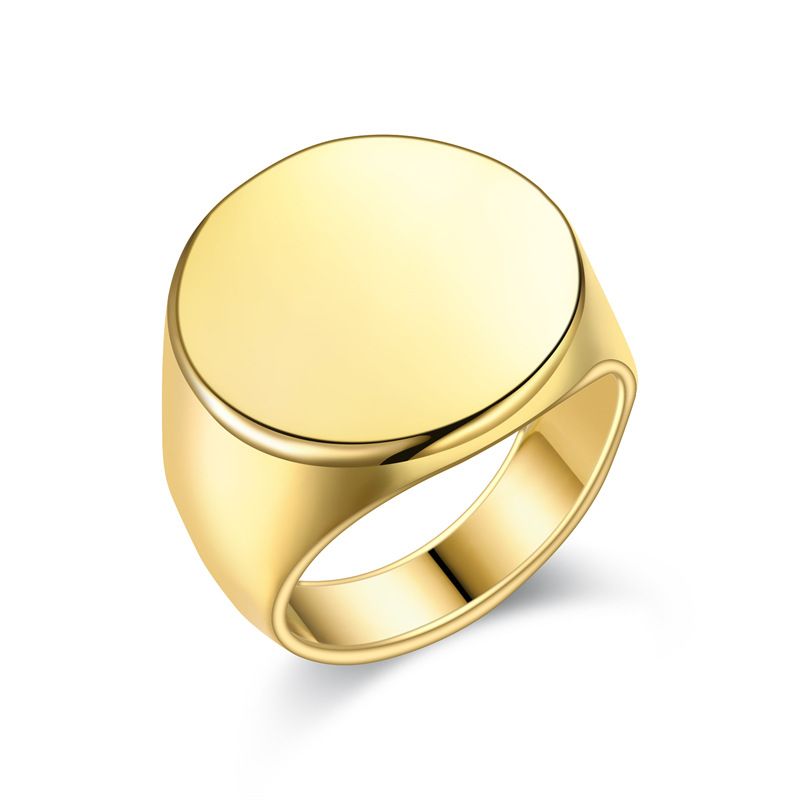 Anillo liso retro para hombre, anillo liso sencillo, joyería_voghion.com