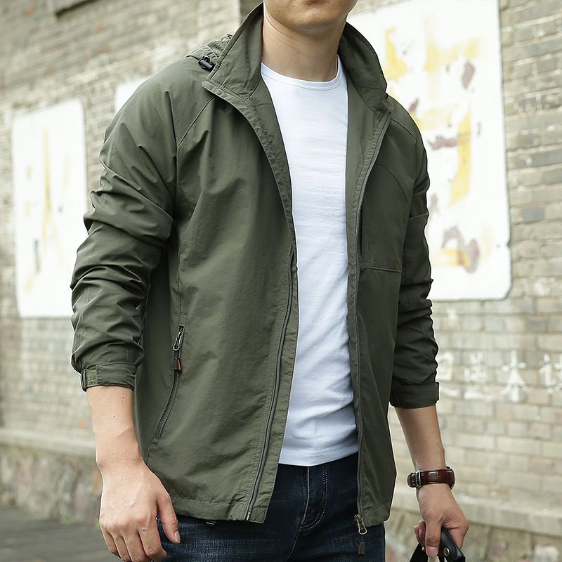Herren Single Sprint Outdoorjacke Übergröße Windbreaker Bergsteigeranzug_voghion.com