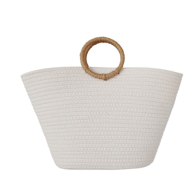 Γυναικείες τσάντες Source Manufacturer Μεγάλης χωρητικότητας τσάντα Commuter Tote τσάντα από βαμβάκι με σχοινί υφασμένη ψάθα τσάντα χειρός Γυναικεία τσάντα διακοπών παραλίας χονδρικής_voghion.com