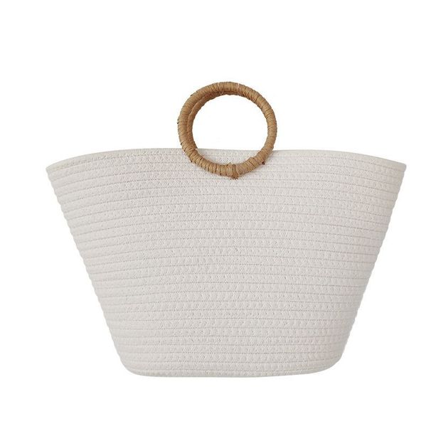 Γυναικείες τσάντες Source Manufacturer Μεγάλης χωρητικότητας τσάντα Commuter Tote τσάντα από βαμβάκι με σχοινί υφασμένη ψάθα τσάντα χειρός Γυναικεία τσάντα διακοπών παραλίας χονδρικής_voghion.com