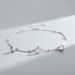 Bracelet de cheville en argent pur avec cloche en forme de cœur pour femme, chaîne de pied simple et élégante, cadeau idéal pour petite amie ou amie._voghion.com