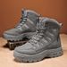 Outdoor-Wanderschuhe für Herren mit Fleecefutter, warme und bequeme Winterskischuhe, High-Top-Sport-Schneestiefel_voghion.com