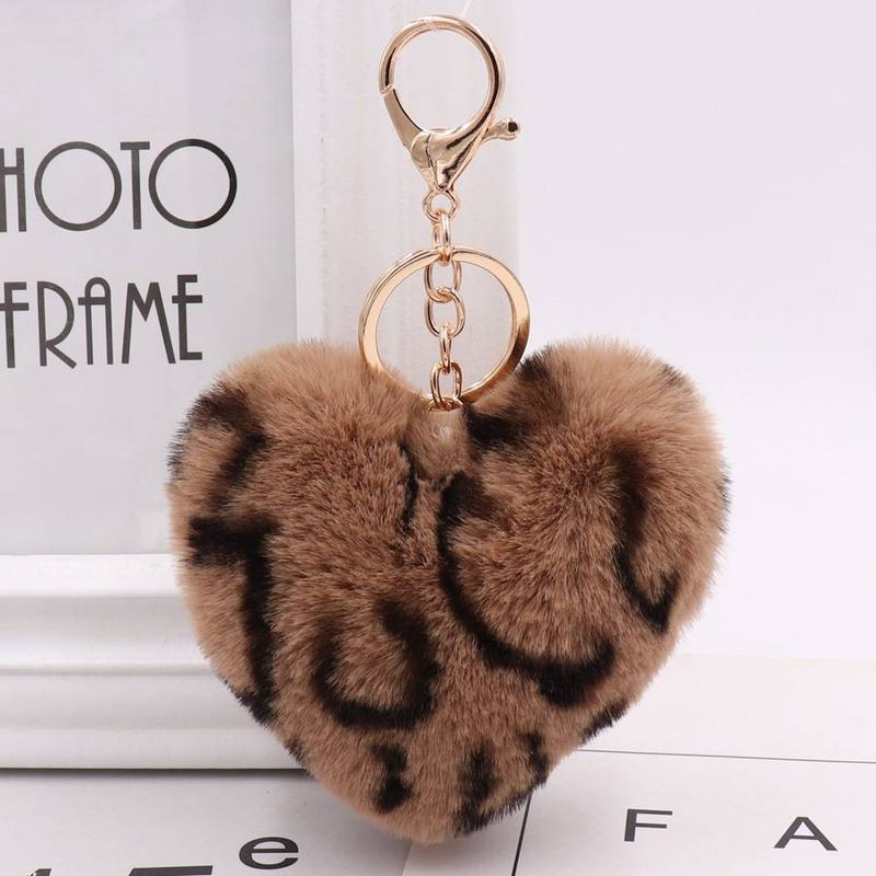 Leopard Herz Schlüsselanhänger Plüsch Schlüsselanhänger Anhänger Tasche Dekoration Schlüsselanhänger_voghion.com