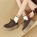 cameido【Creștere instantanee a înălțimii】Pantofi casual de damă cu talpă groasă pentru figurile mici în toamna anului 2024, mocasini retro din nubuc cu platformă_voghion.com