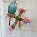 1pc Random Color Rattan Parrot Windmill Chew Toys Hanging Swing Shredder Toys Bird Cage Bite Accessories For Macaws Pet Supplies_voghion.com