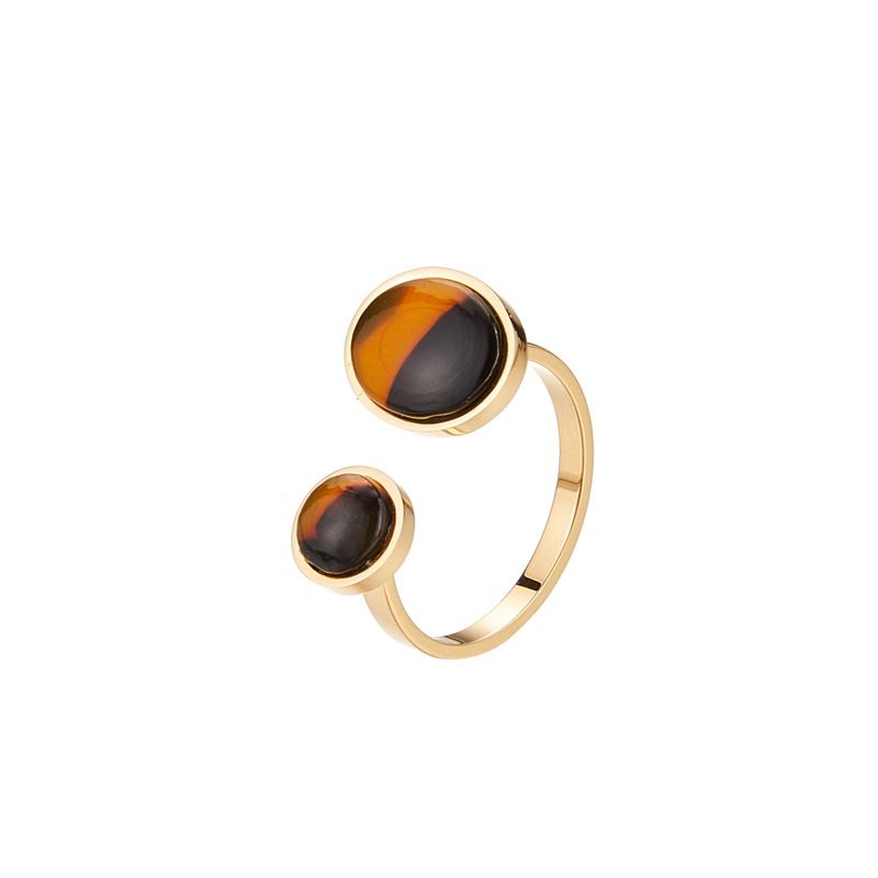 Anello europeo e VENERE americano retrò Cat Eye Anello moda femminile semplice anello di apertura regolabile oro Pl_voghion.com