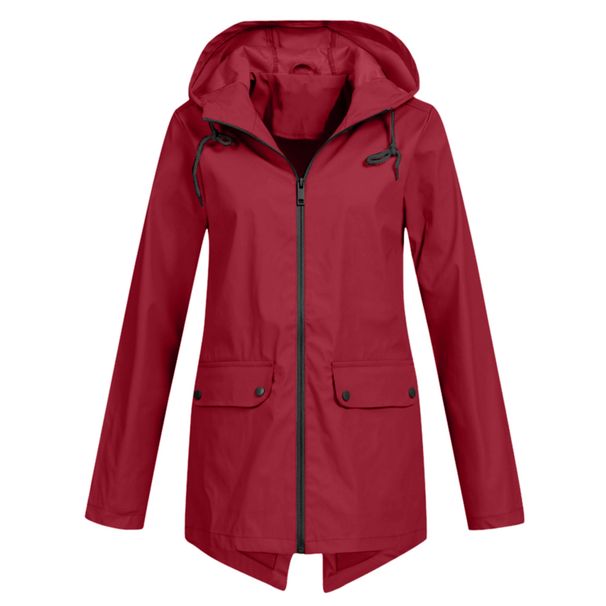 Leichte, wasserdichte Regenjacke mit Kapuze für Damen – Winddichter Outdoor-Mantel, atmungsaktives Polyester, Reißverschluss, Slim Fit (S-XXXL)_voghion.com