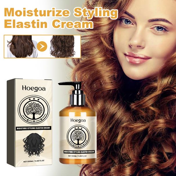 Hair Curling Cream Styling Sculpting Frizzy Wavy Boost Elastin Volumizing Fluffy Thickening Nourishing Enhance Hair Define Cream_voghion.com