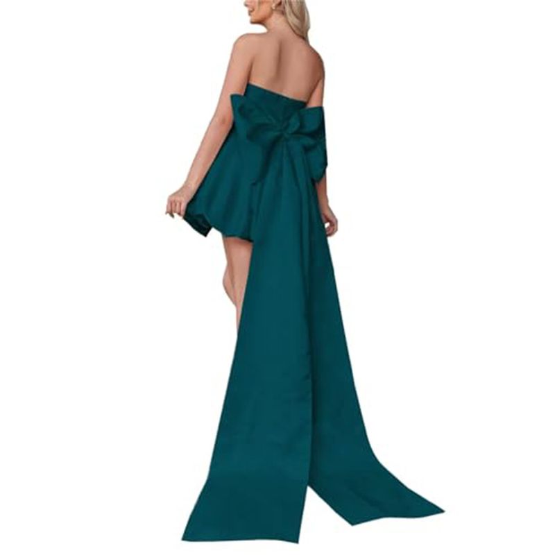 Abbigliamento Donna Abito da sposa Mini abito da sposa da donna Top a tubino Senza schienale Raso Banchetto Festa Gonna corta_voghion.com