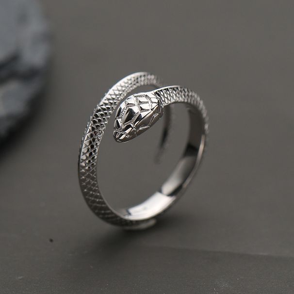 Red Practice" S Silver For Men Trendy Simple Personality Single Dominant Snake Index Finger Ring_voghion.com