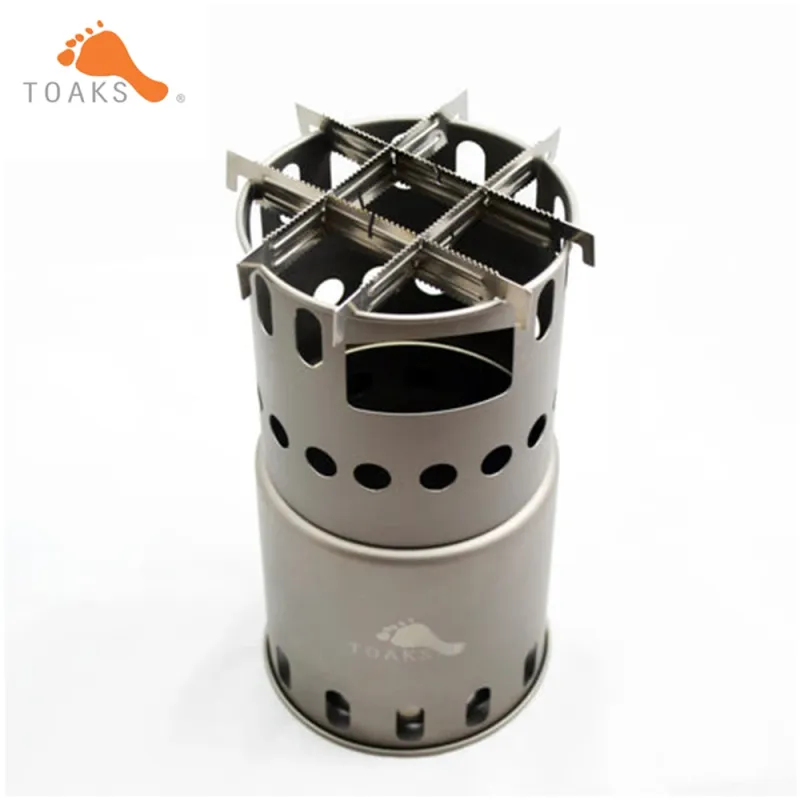 TOAKS Titanium Vedspis Titanium Vedspis med brunnsstänger Camping Bärbar Ultralätt vedbrännare STV-11_voghion.com