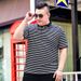 Herrenbekleidung Sommer große Größe Kurzarm-T-Shirt für dicke Männer Halbarm-T-Shirt mit Streifen für dicke Männer Top 195_voghion.com