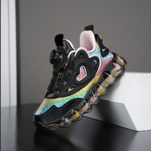 Pulsante rotante 2023 Scarpe alla moda per studenti da corsa per ragazze sportive in mesh per bambini nuovi autunnali_voghion.com