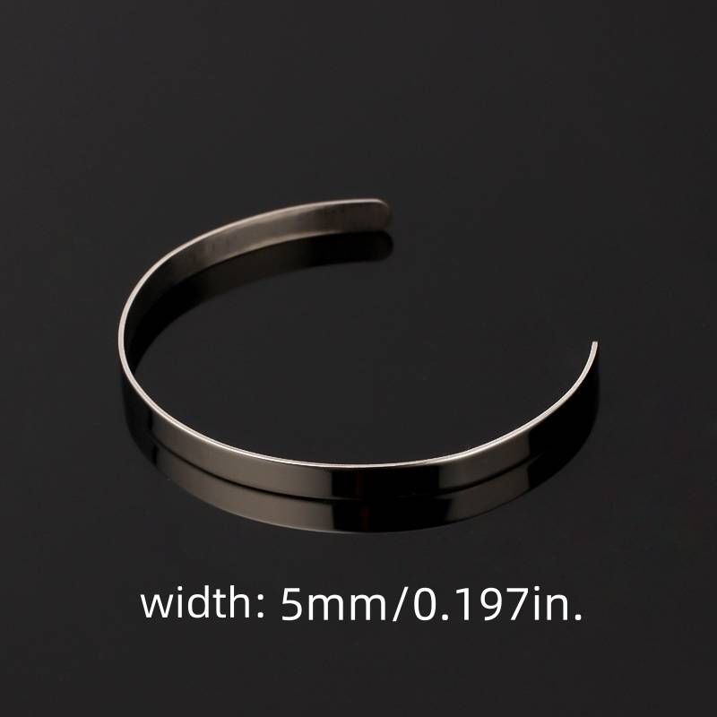 Gebogener Armbandkern aus 304 Edelstahl, 1 Stück, Lederarmbandkern, Öffnung in mehreren Größen, DIY-Styling-Kern für pflanzlich gegerbtes Lederarmband_voghion.com