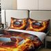 Bedding Set Double Football Field Duvet Cover For Kids Boys Men Gaming Fire Black White Red Comforter Cover Soft Comfy Football Bedclothes _voghion.com