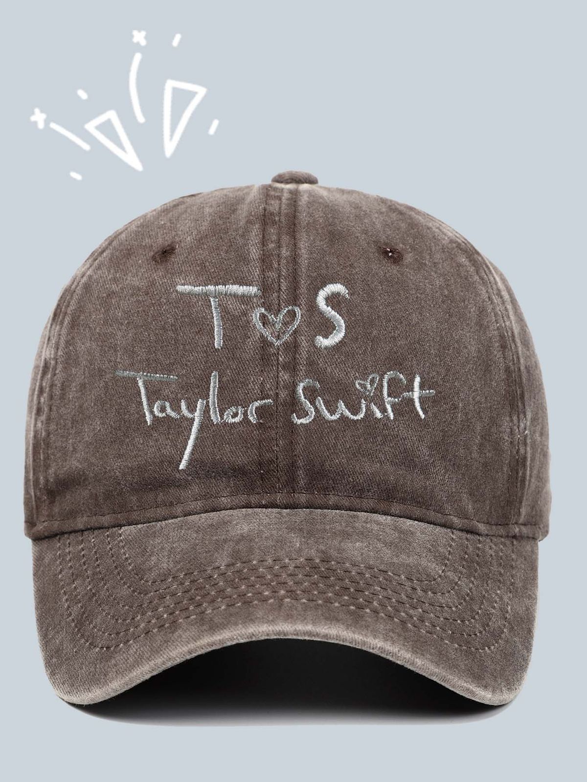 Taylor Swift Baseballkappe, T.S. Bestickte Baseballkappe, europäische und amerikanische gewaschene Retro-Mode_voghion.com