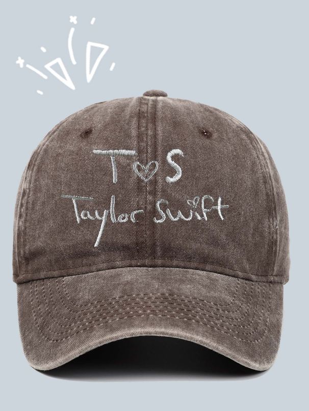 Taylor Swift Baseballkappe, T.S. Bestickte Baseballkappe, europäische und amerikanische gewaschene Retro-Mode_voghion.com