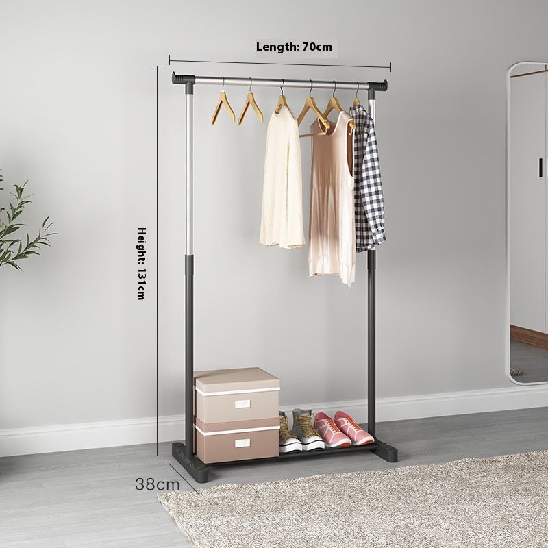Adjustable Wall Mounted Clothes Drying Rack - Heavy Duty Stainless Steel Double Rod Laundry Hanger With Wheels, Foldable & Space Saving_voghion.com