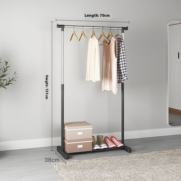 Adjustable Wall Mounted Clothes Drying Rack - Heavy Duty Stainless Steel Double Rod Laundry Hanger With Wheels, Foldable & Space Saving_voghion.com
