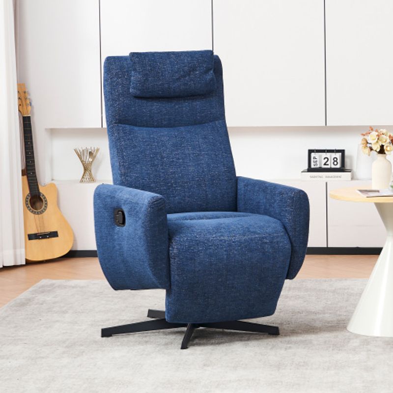 022 Bequemer Relaxsessel Mit Liegefunktion – Chenille Fernsehsessel Mit Fußstütze, Drehbarer Stillsessel & Loungesessel Für Wohnzimmer, Modernes Sofa, Blau_voghion.com