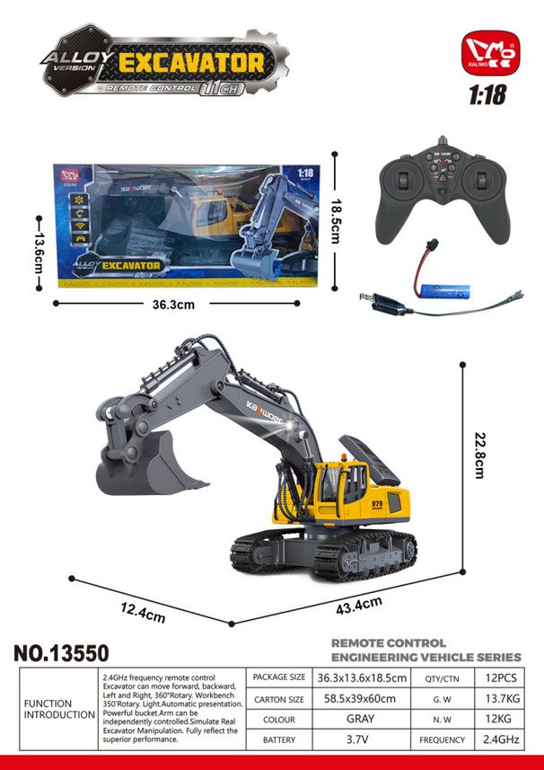 Camion dei pompieri in lega telecomandato a 9 canali in scala 1:18 per bambini e collezionisti, design realistico, luci a LED, veicolo da costruzione di alta qualità._voghion.com