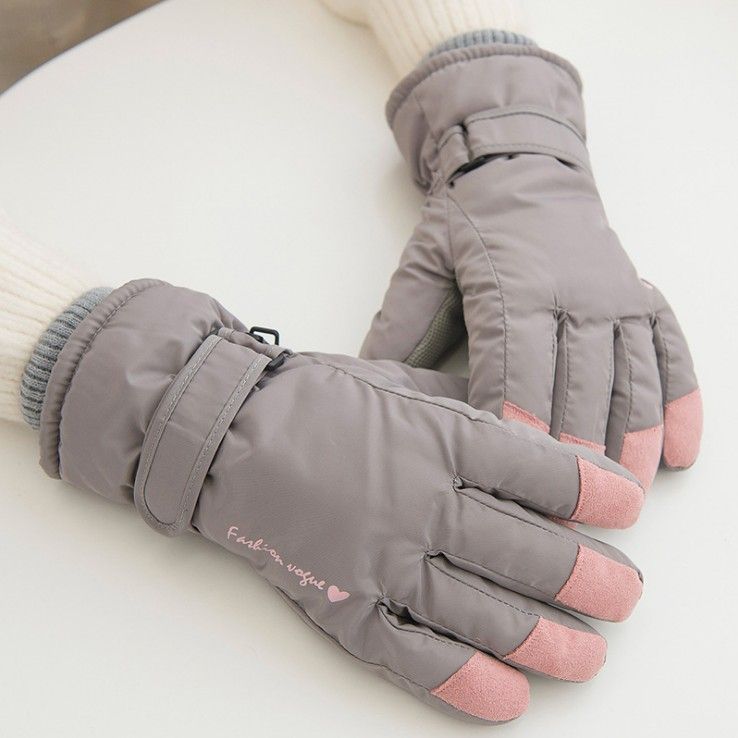 Coppia di guanti da sci e ciclismo in pile spesso e resistenti al freddo_voghion.com