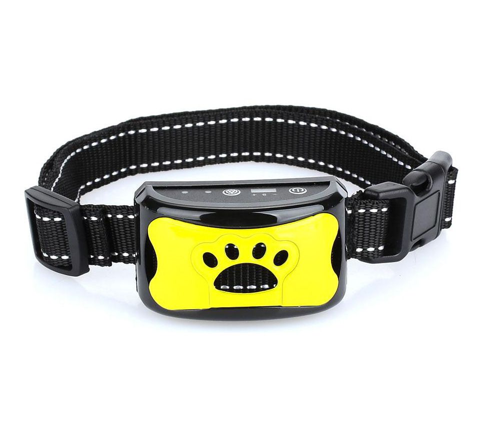 Intelligente Vibration + Elektroschock Hundetrainingsgerät Bellstopper Wiederaufladbares wasserdichtes Halsband_voghion.com