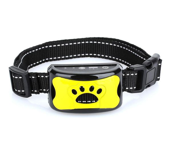 Intelligente Vibration + Elektroschock Hundetrainingsgerät Bellstopper Wiederaufladbares wasserdichtes Halsband_voghion.com