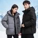 Couple's Winter Puffer Jacket - Unisex Hooded Down Coat With Detachable Collar_voghion.com