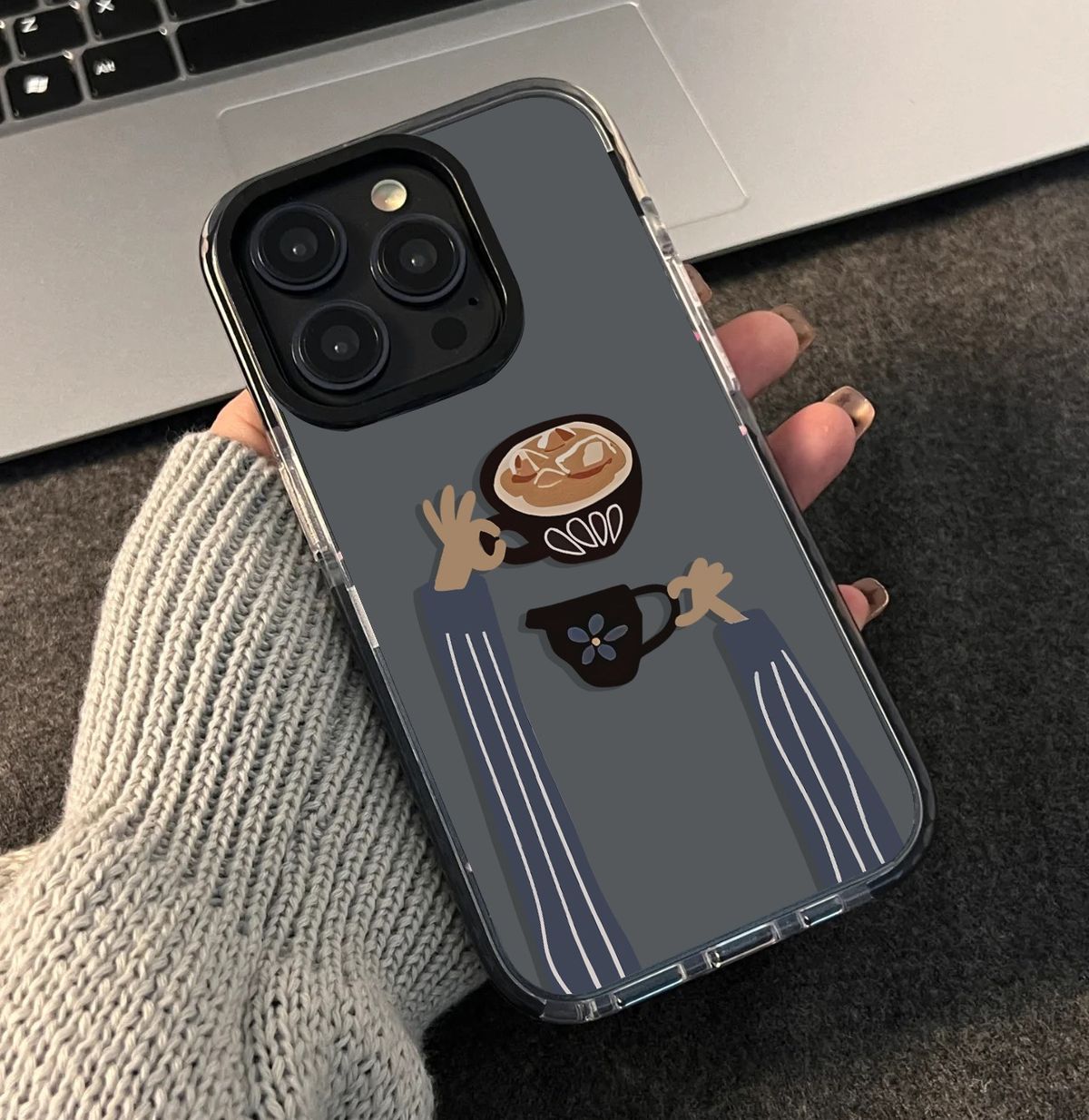 Unbeatable Quality South Korea Creative Hand-Held Coffee Mobile Phone Shell IPhone For Iphone16 Soft Niche Style 16promax Protective Case_voghion.com