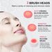 Cepillo de limpieza facial, exfoliante facial impermeable de doble rotación con 3 cabezales y 2 velocidades ajustables (rosa)_voghion.com