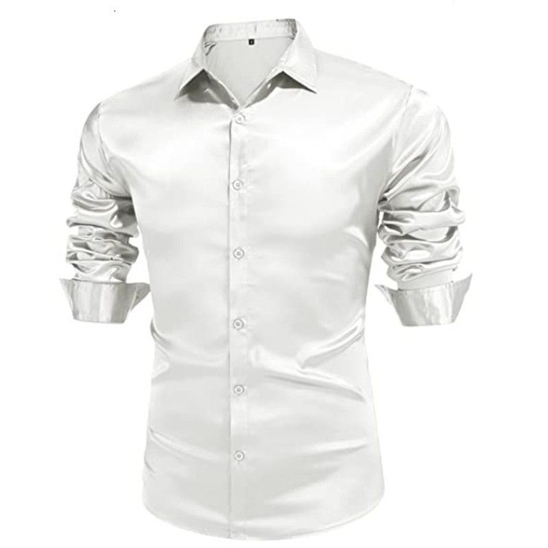 Camicia a sfera in tinta unita con viso luminoso da uomo moda autunno 2022_voghion.com
