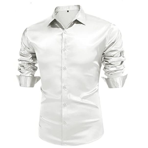 Camicia a sfera in tinta unita con viso luminoso da uomo moda autunno 2022_voghion.com