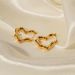 INS French Same Style Titanium with Gold Plated Stainless Steel Bamboo Knot Heart and Earrings for Women_voghion.com