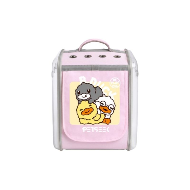 Petseek Katzentasche für den Außenbereich, tragbarer quadratischer Rucksack, Weltraumkabine, große Kapazität, atmungsaktiver Haustierbedarf_voghion.com