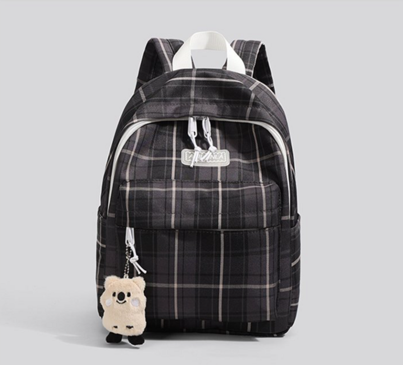 Women's Bag 2024 New Trendy Luxury Fashion Lightweight Travel Grid College Student Backpack_voghion.com