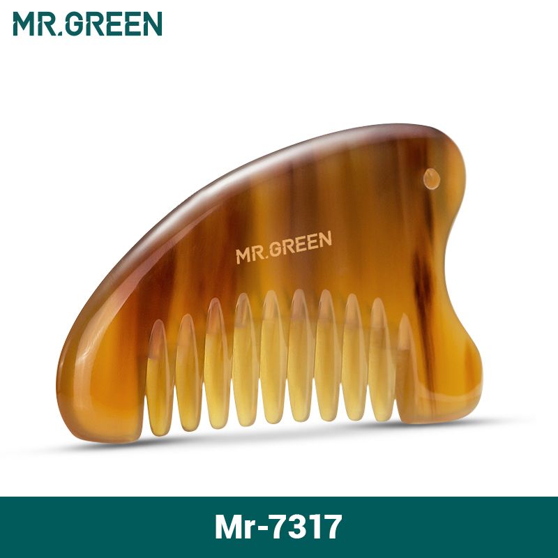 Kam Met MR.GREEN Guasha Schrapen Massage Board Natuur Ossenhoorn Gezicht Schoonheid Gereedschap Nek Lichaamsmassage Skinb_voghion.com