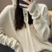 Felpa con cappuccio in lana spessa autunno inverno 2025, maglione lavorato a maglia da donna, maglione di base largo e versatile, top_voghion.com