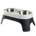 New dog elevated pet drinking and feeding anti knock stainless steel food bowl, cat rice bowl_voghion.com