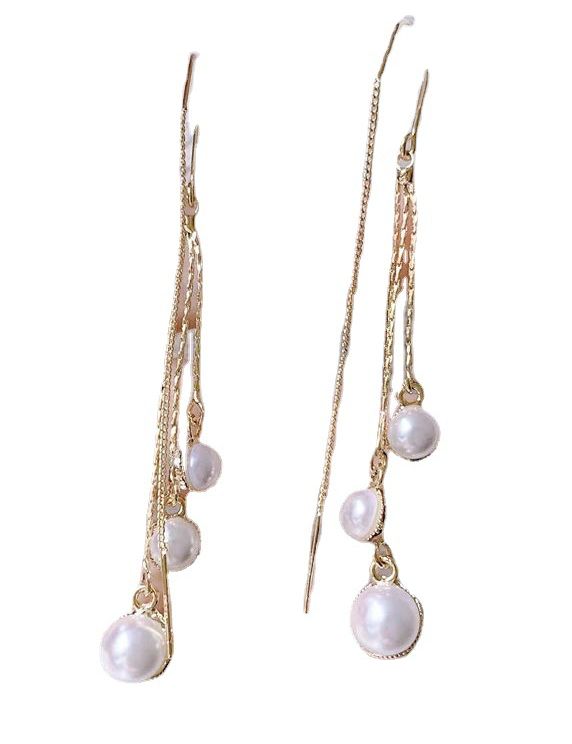 Women's Earrings Douyin same style pearl inlaid diamond earrings, high-end temperament earrings, light luxury design, anti-ear wire_voghion.com
