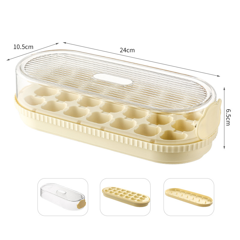 Plastic Ice Tray Ice Cube Mold Food Grade Press Ice Tray Home Ice Making Box With Lid Easy To Demould Frozen Ice Artifact_voghion.com