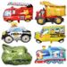 Palloncini in alluminio a forma di treno, camion dei pompieri e veicoli da costruzione - Decorazioni per feste di compleanno per bambini - Palloncini in alluminio Mylar a tema trasporti_voghion.com