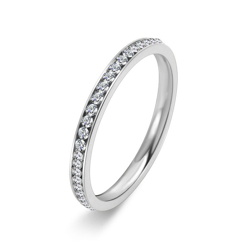 Anello da donna in acciaio inossidabile con zircone intarsiato, anello da donna con stella in oro rosso netto_voghion.com