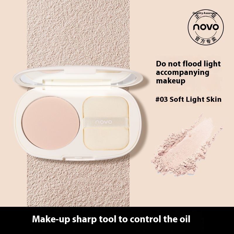 NOVO5818 Cipria Fissante Durevole Impermeabile Anti-sudore Trucco Polvere di Miele Bagnato e Asciutto Studenti Festa_voghion.com