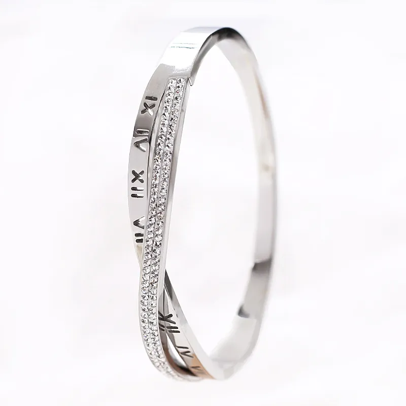 Roman Letters Titanium Steel Bracelet Hollow Female Letter Buckle Bracelet K Gold Star Bracelet_voghion.com