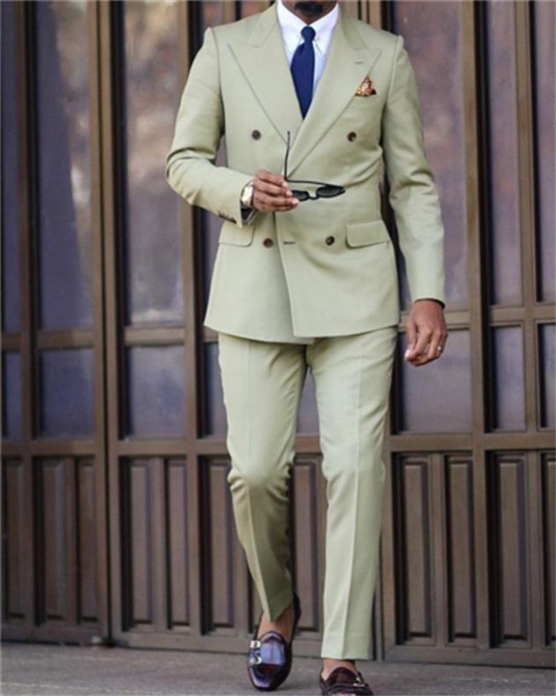 Terno casual de negócios masculino terno de padrinho de casamento de duas peças terno de banquete de casamento_voghion.com