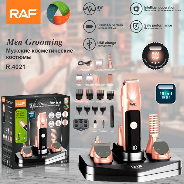 RAF Cross border New Shaver Multi Functional Push Clipper Set da barba con porta USB per rasoio elettrico_voghion.com