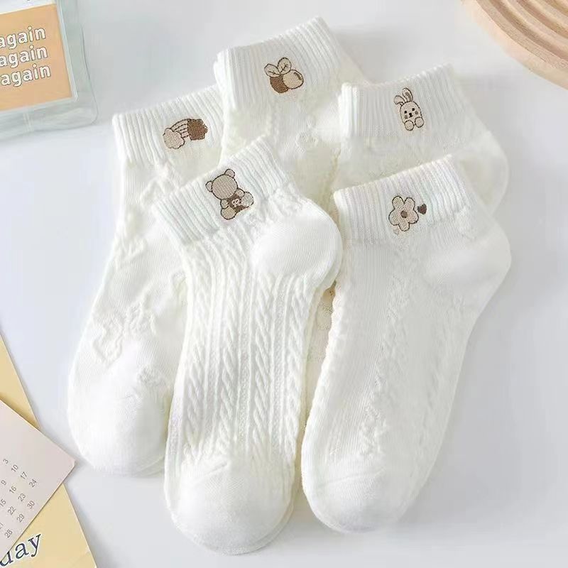 White socks women's short socks summer thin mesh breathable anti-odor low-top cute Japanese student socks_voghion.com