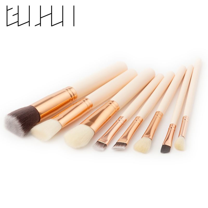 8 stk makeup børster, skønhedsværktøjer, hudtone, pudderbørste, øjenbrynsbørste, makeup GUJHUI_voghion.com