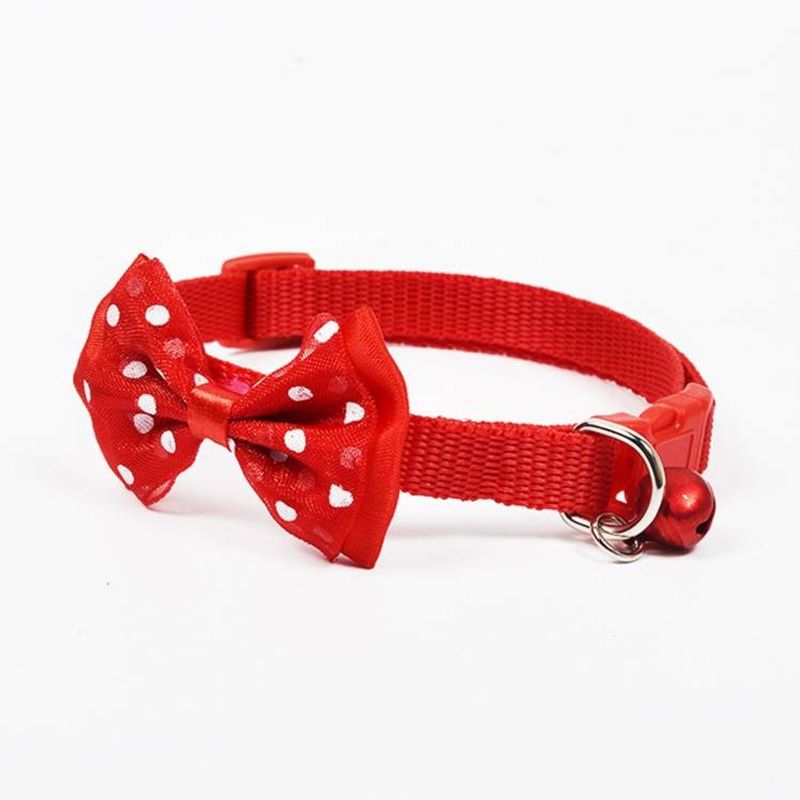 Collier réglable avec nœud papillon et cloche pour chien et chat_voghion.com